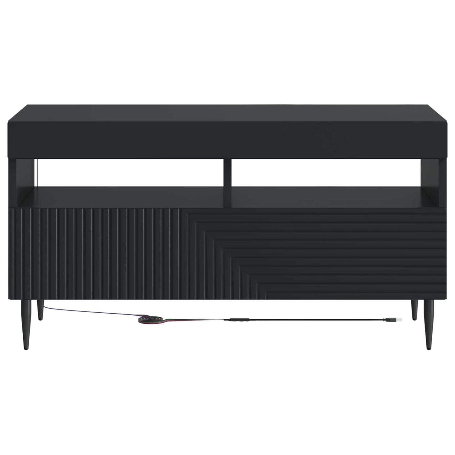 vidaXL LED TV Cabinet Black Engineered Wood