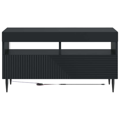 vidaXL LED TV Cabinet Black Engineered Wood