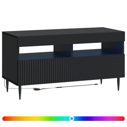 vidaXL LED TV Cabinet Black Engineered Wood
