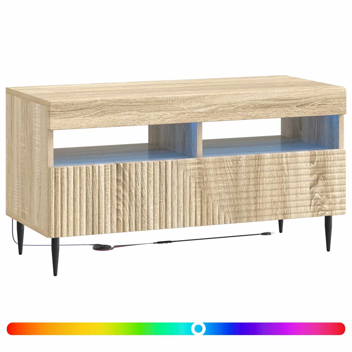 vidaXL LED TV Cabinet Sonoma Oak Engineered Wood