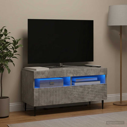 vidaXL LED TV Cabinet Concrete Grey Engineered Wood