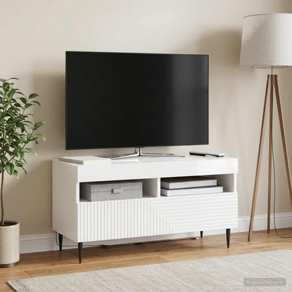 vidaXL LED TV Cabinet High Gloss White Engineered Wood