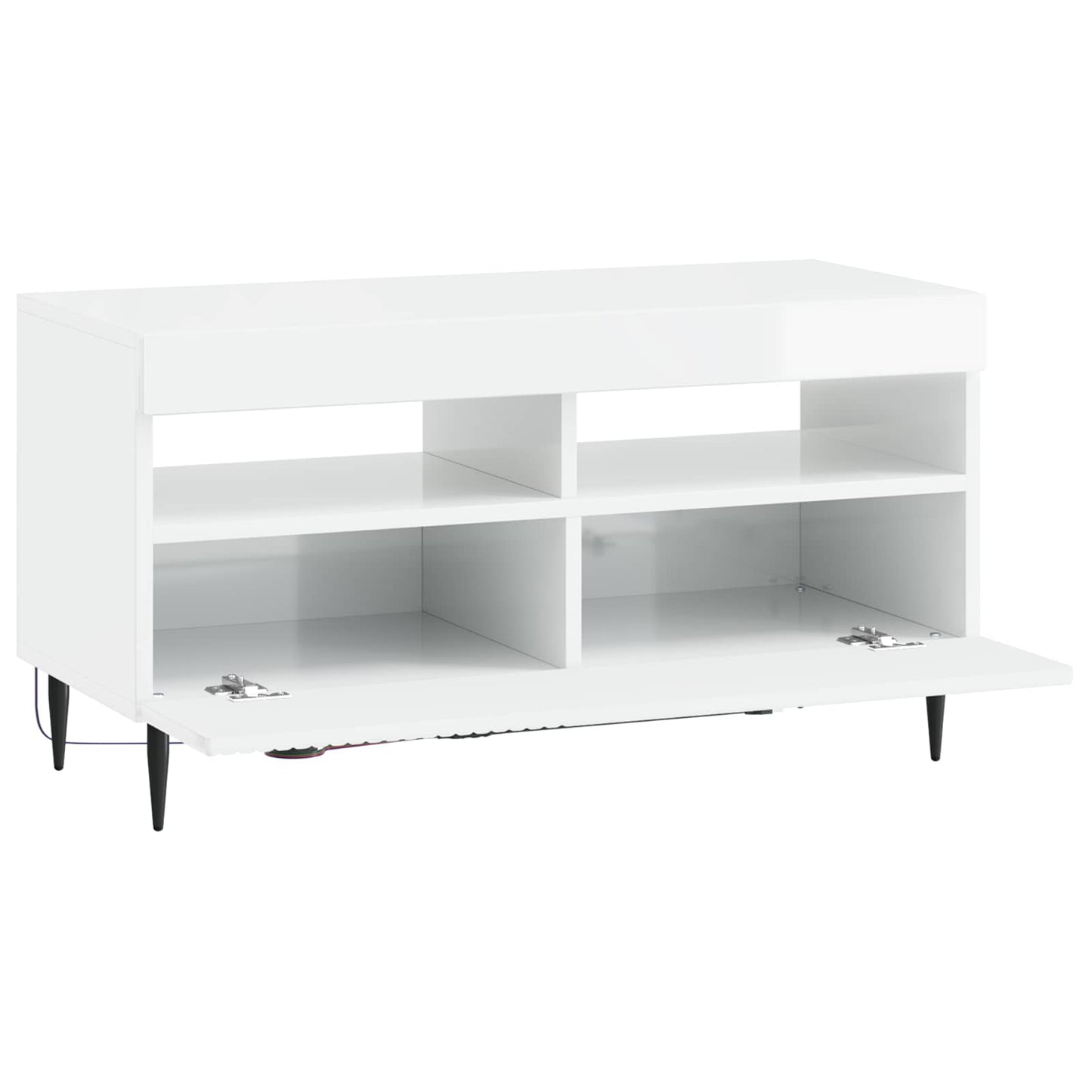 vidaXL LED TV Cabinet High Gloss White Engineered Wood