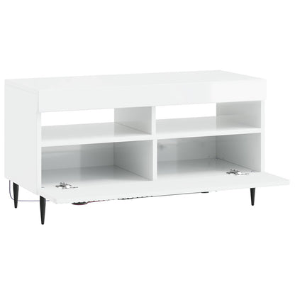 vidaXL LED TV Cabinet High Gloss White Engineered Wood
