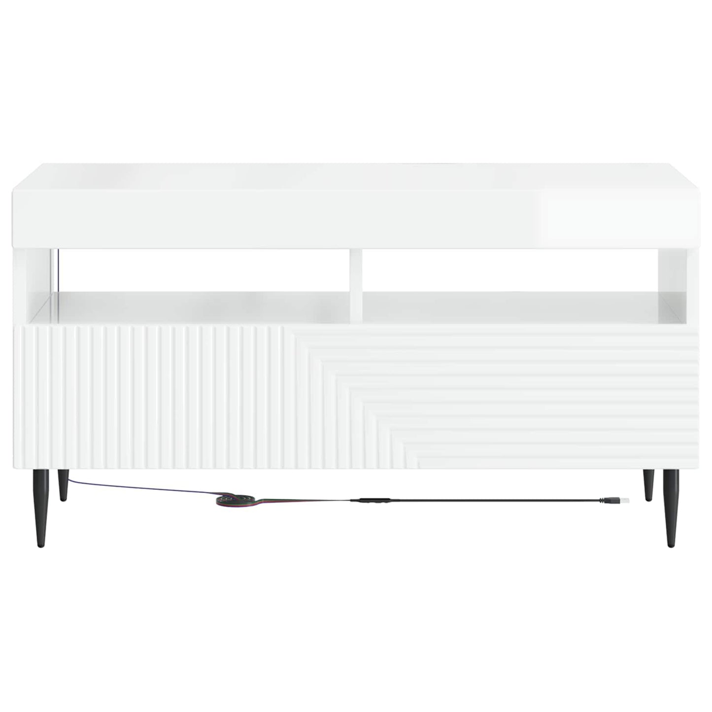 vidaXL LED TV Cabinet High Gloss White Engineered Wood
