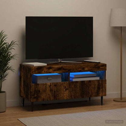 vidaXL LED TV Cabinet Smoked Oak Engineered Wood