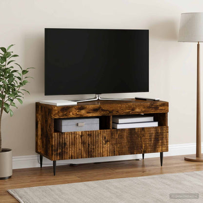 vidaXL LED TV Cabinet Smoked Oak Engineered Wood