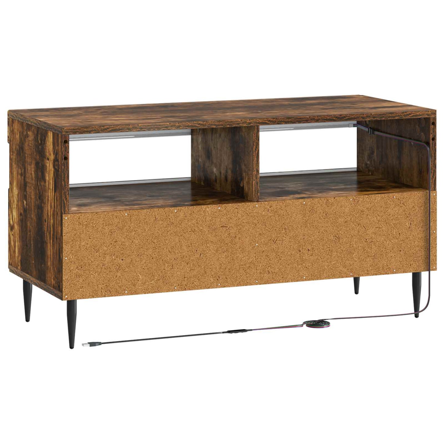 vidaXL LED TV Cabinet Smoked Oak Engineered Wood