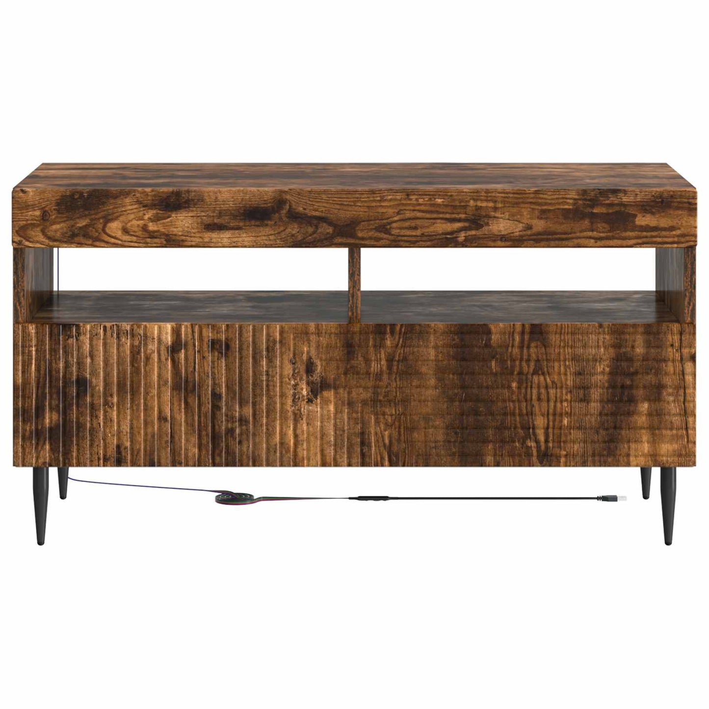 vidaXL LED TV Cabinet Smoked Oak Engineered Wood