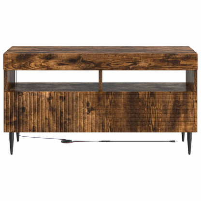 vidaXL LED TV Cabinet Smoked Oak Engineered Wood