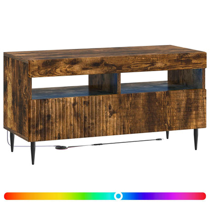 vidaXL LED TV Cabinet Smoked Oak Engineered Wood