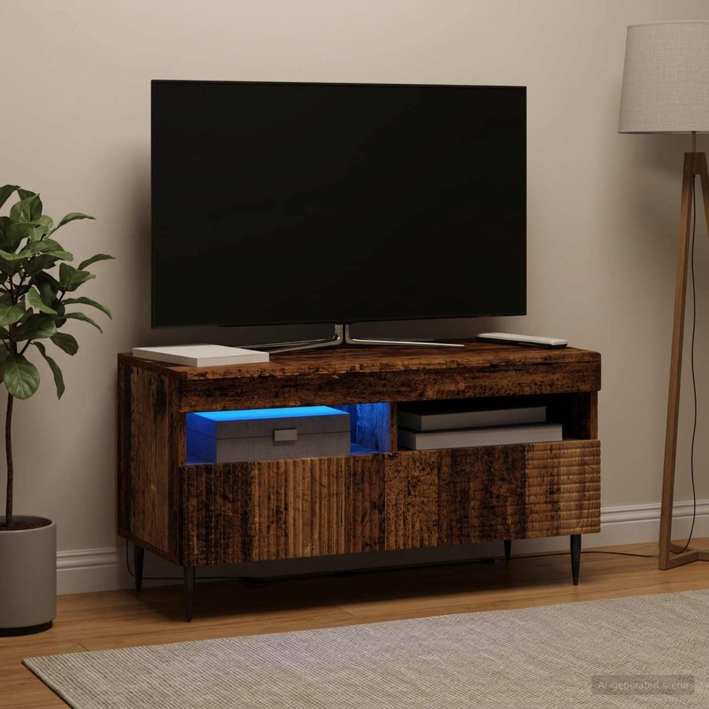 vidaXL LED TV Cabinet Old Wood Engineered Wood