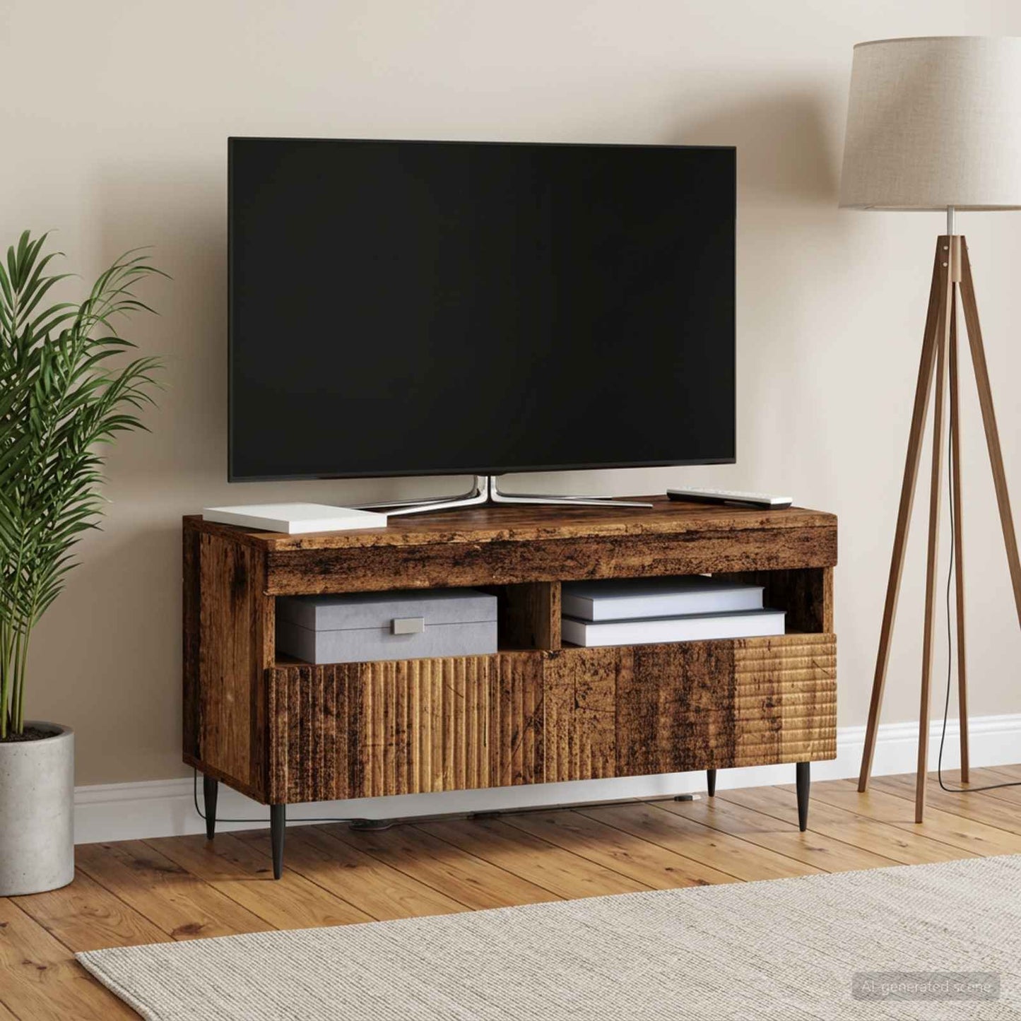 vidaXL LED TV Cabinet Old Wood Engineered Wood