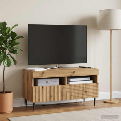 vidaXL LED TV Cabinet Artisan Oak Engineered Wood