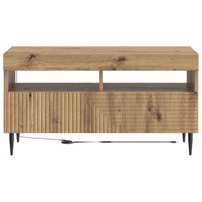 vidaXL LED TV Cabinet Artisan Oak Engineered Wood