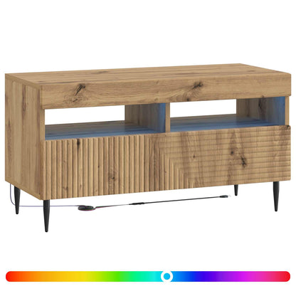 vidaXL LED TV Cabinet Artisan Oak Engineered Wood