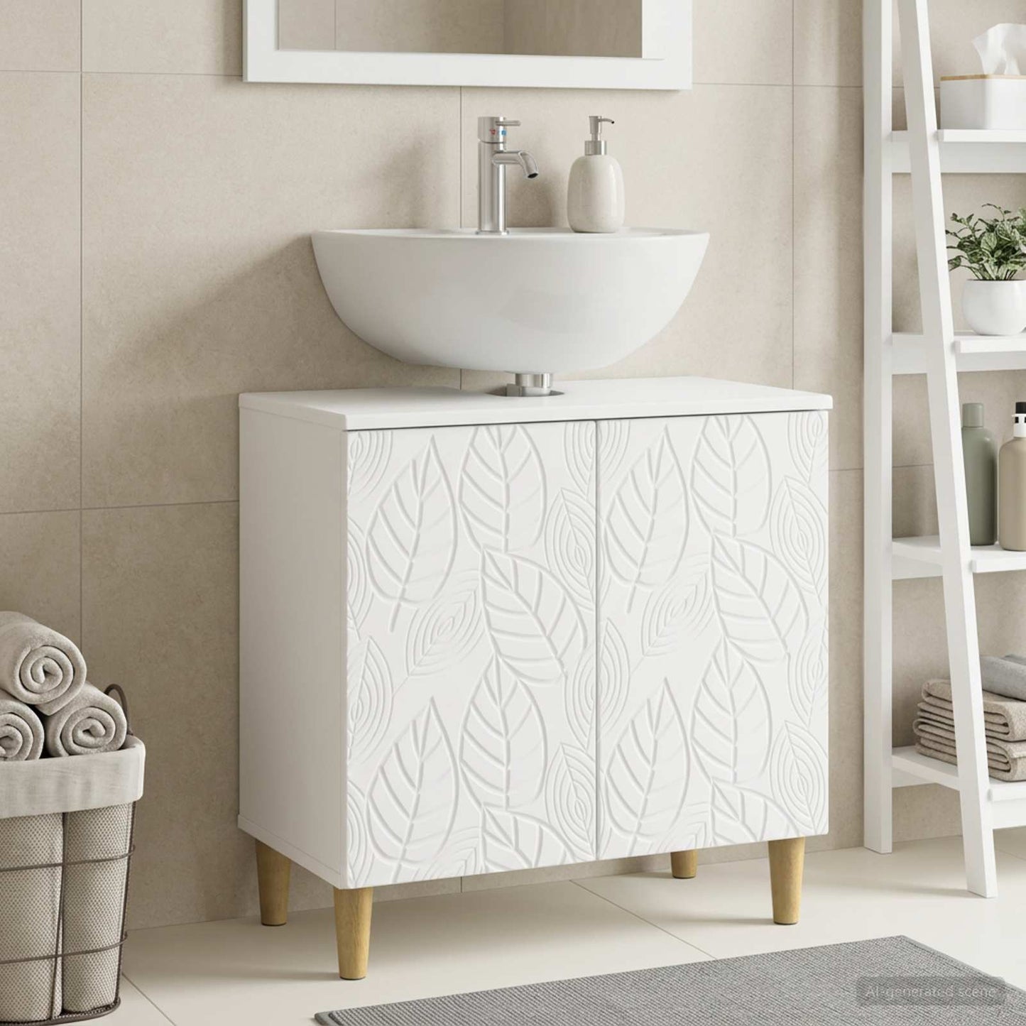 vidaXL Bathroom Sink Cabinet DELFT White 59.5 x 31.5x 59 cm