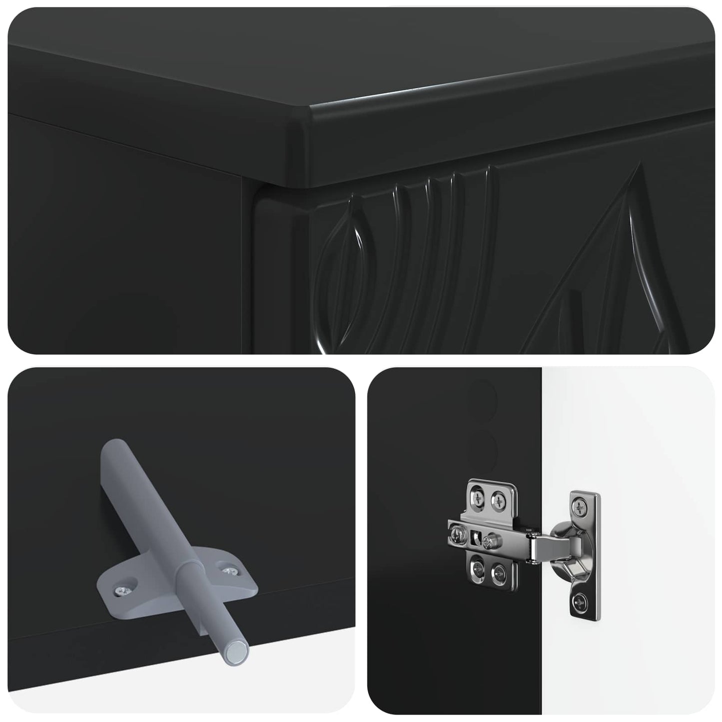 vidaXL Bathroom Sink Cabinet DELFT Black 59.5 x 31.5x 59 cm