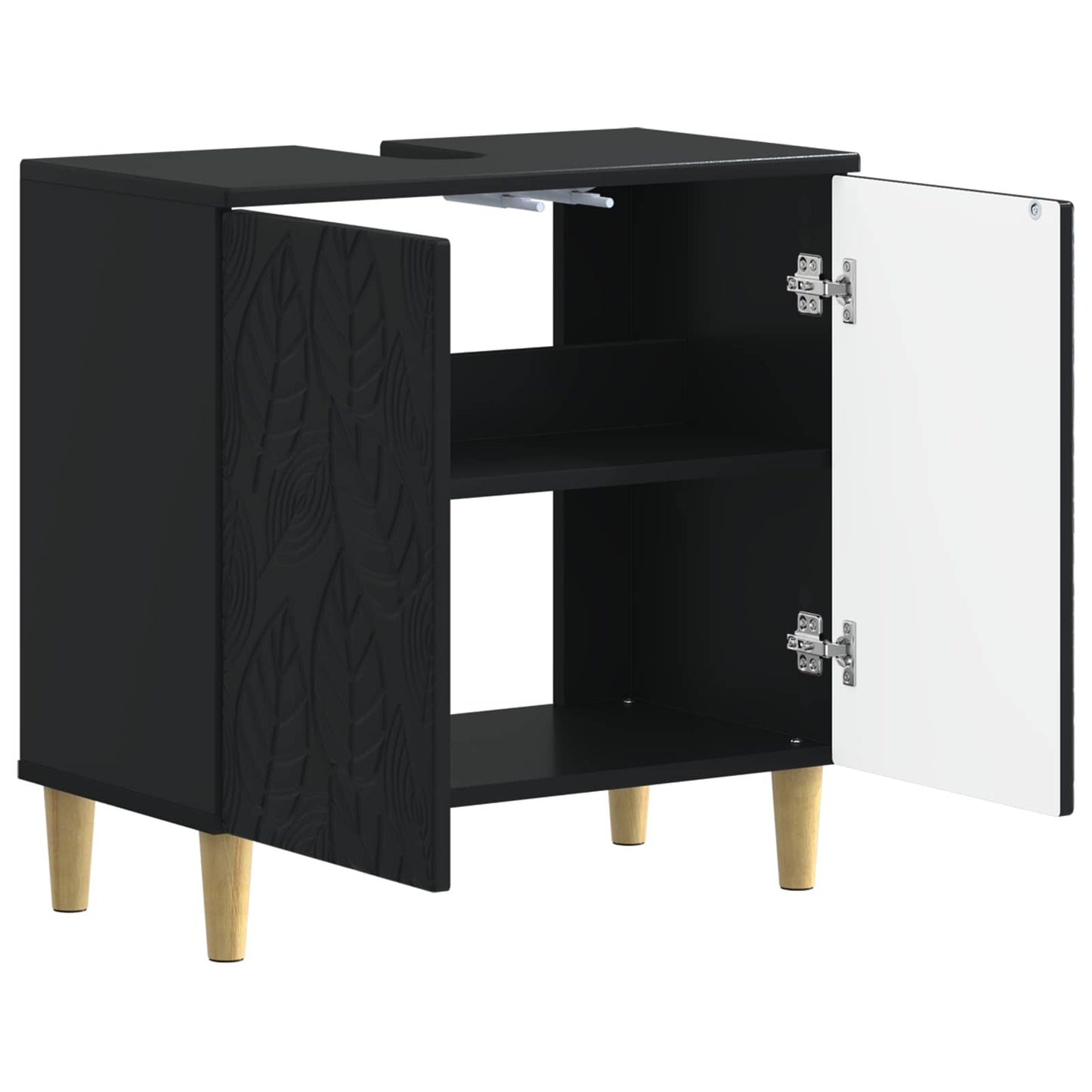 vidaXL Bathroom Sink Cabinet DELFT Black 59.5 x 31.5x 59 cm