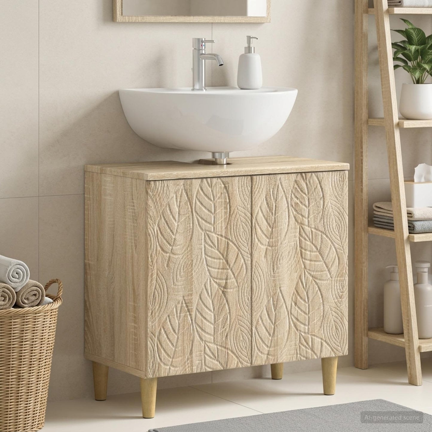 vidaXL Bathroom Sink Cabinet DELFT Sonoma Oak 59.5 x 31.5x 59 cm