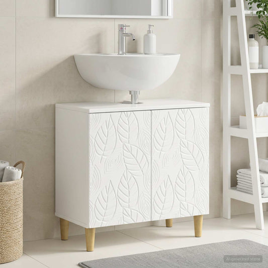vidaXL Bathroom Sink Cabinet DELFT High Gloss White 59.5 x 31.5x 59 cm