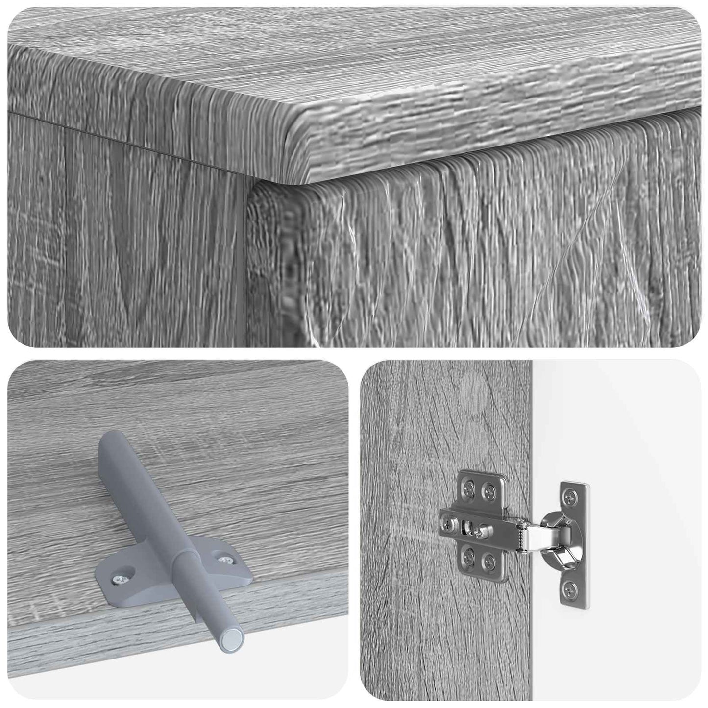 vidaXL Bathroom Sink Cabinet DELFT Grey Sonoma 59.5 x 31.5x 59 cm