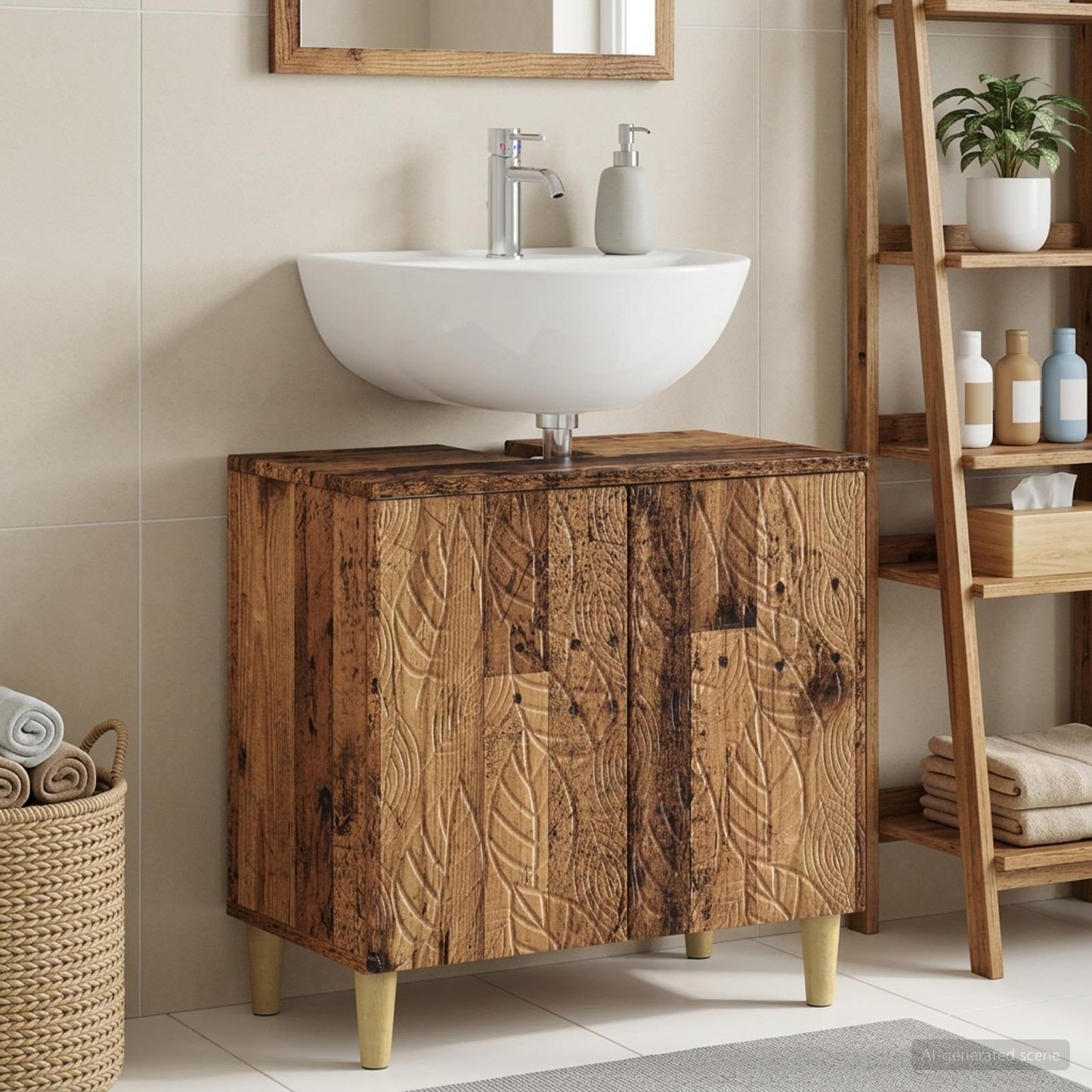 vidaXL Bathroom Sink Cabinet DELFT Old Wood 59.5 x 31.5x 59 cm