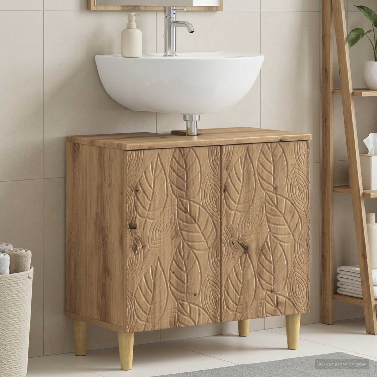 vidaXL Bathroom Sink Cabinet DELFT Artisan Oak 59.5 x 31.5x 59 cm