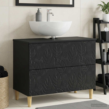 vidaXL Bathroom Sink Cabinet DELFT Black 82 x 41x 59 cm