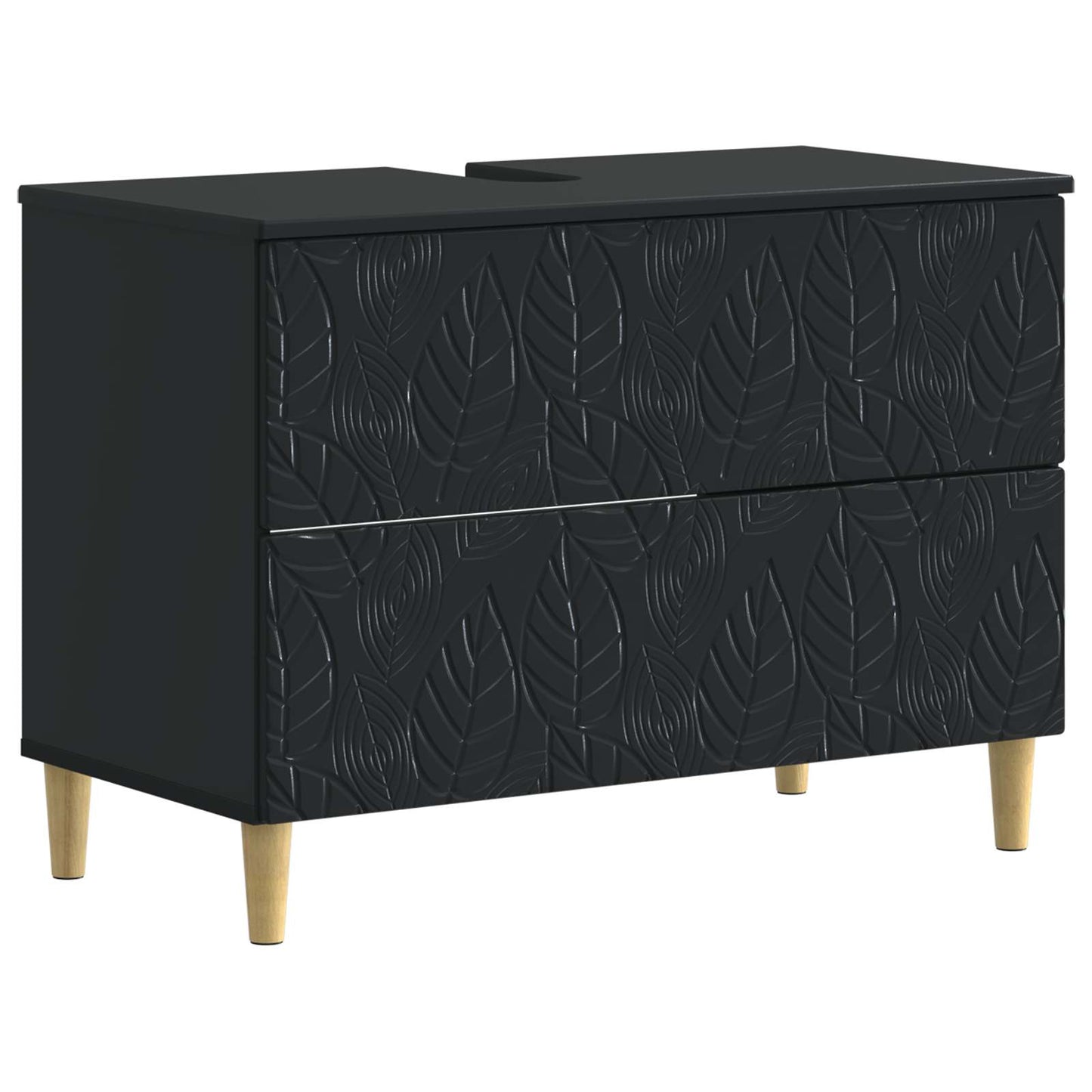 vidaXL Bathroom Sink Cabinet DELFT Black 82 x 41x 59 cm