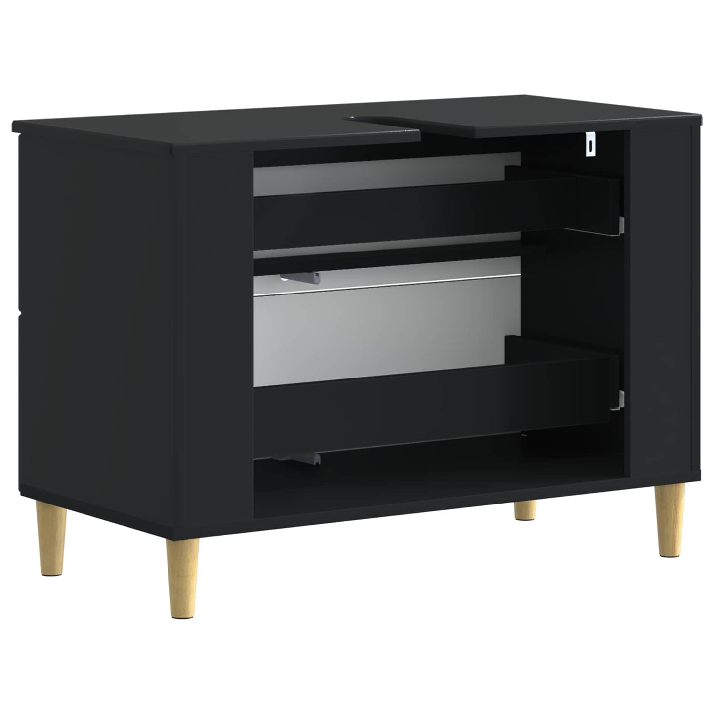 vidaXL Bathroom Sink Cabinet DELFT Black 82 x 41x 59 cm