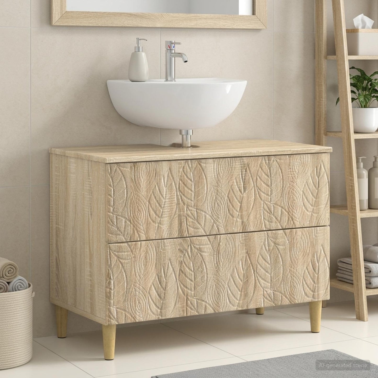 vidaXL Bathroom Sink Cabinet DELFT Sonoma Oak 82 x 41x 59 cm