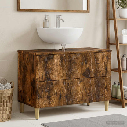 vidaXL Bathroom Sink Cabinet DELFT Smoked Oak 82 x 41x 59 cm