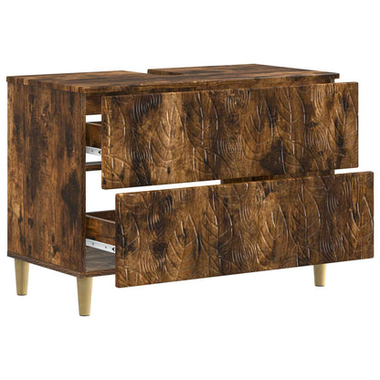 vidaXL Bathroom Sink Cabinet DELFT Smoked Oak 82 x 41x 59 cm