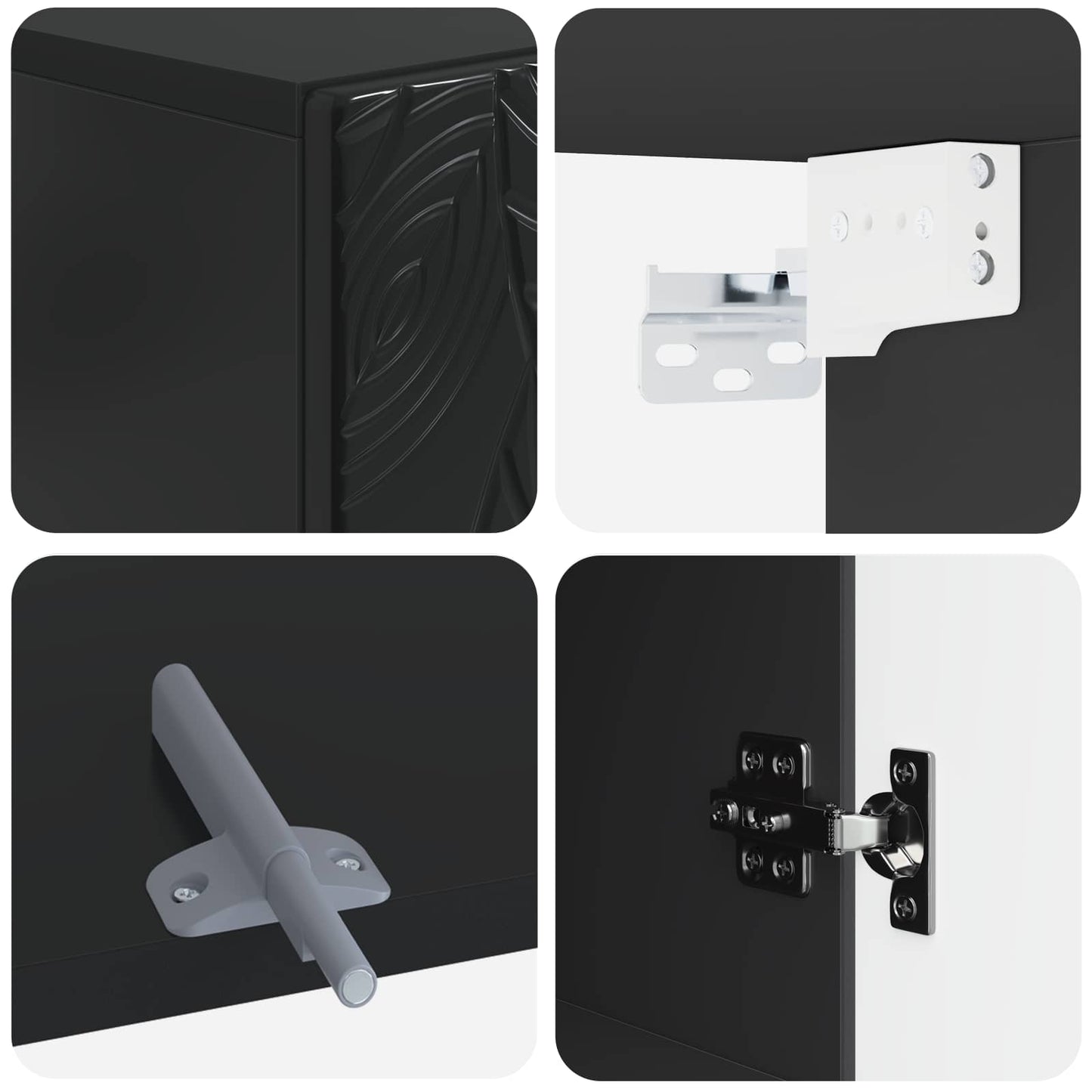vidaXL Bathroom Wall Cabinet DELFT Black 30 x 31 x 59 cm