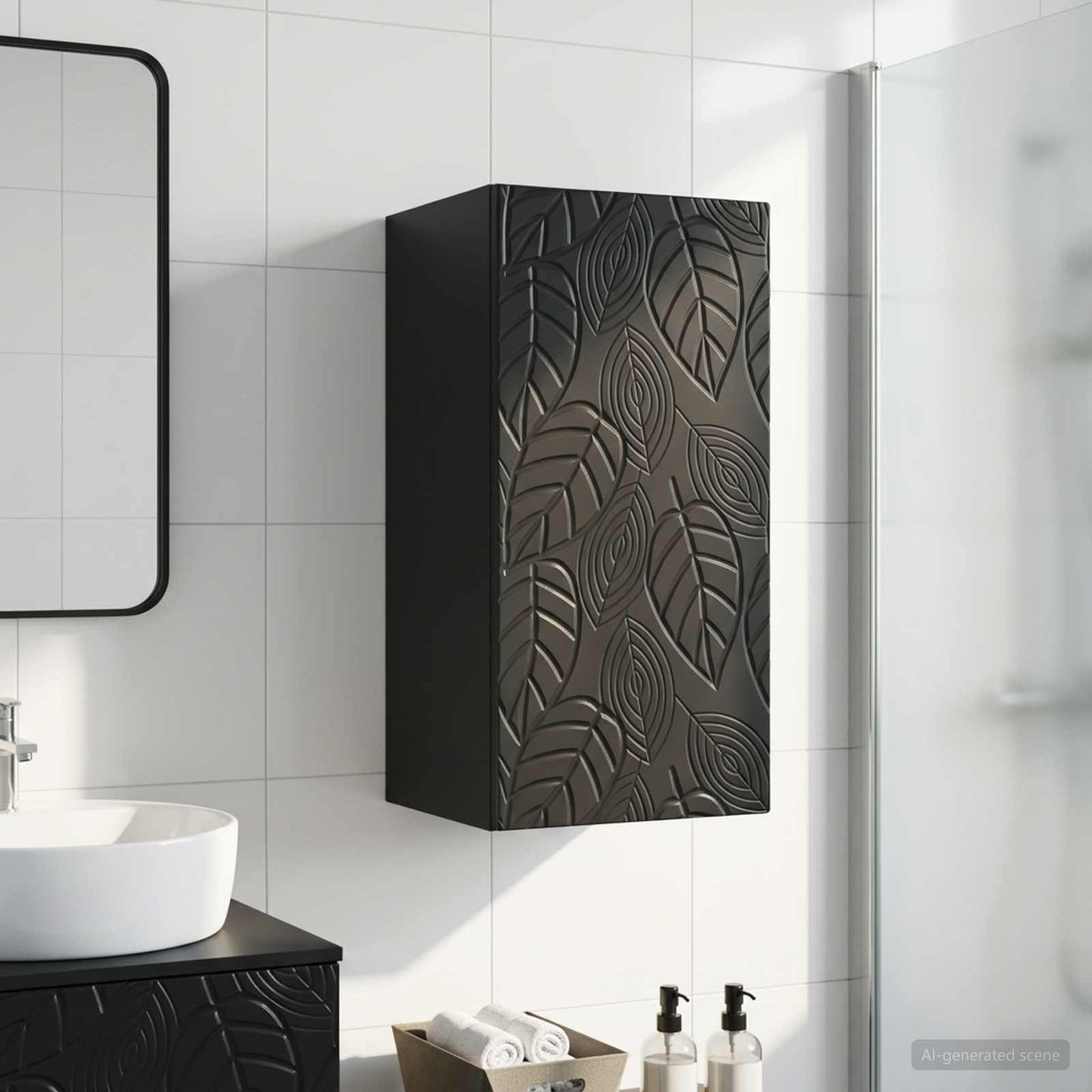 vidaXL Bathroom Wall Cabinet DELFT Black 30 x 31 x 59 cm