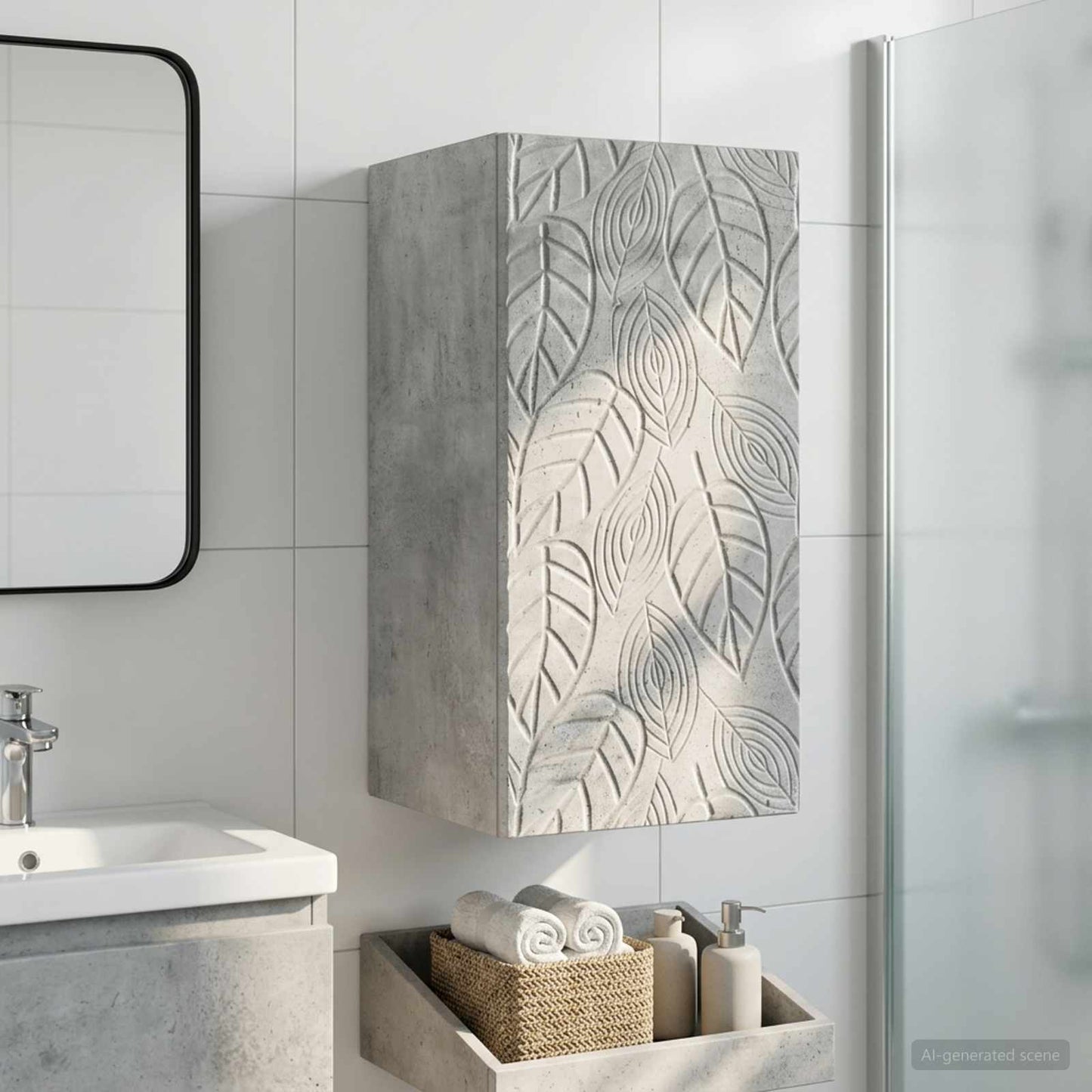 vidaXL Bathroom Wall Cabinet DELFT Concrete Grey 30 x 31 x 59 cm
