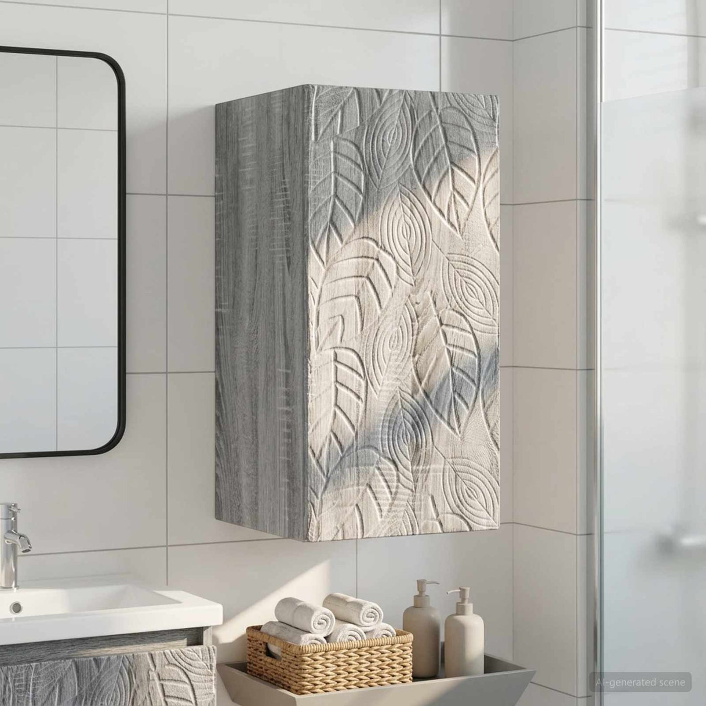 vidaXL Bathroom Wall Cabinet DELFT Grey Sonoma 30 x 31 x 59 cm