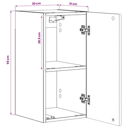 vidaXL Bathroom Wall Cabinet DELFT Grey Sonoma 30 x 31 x 59 cm