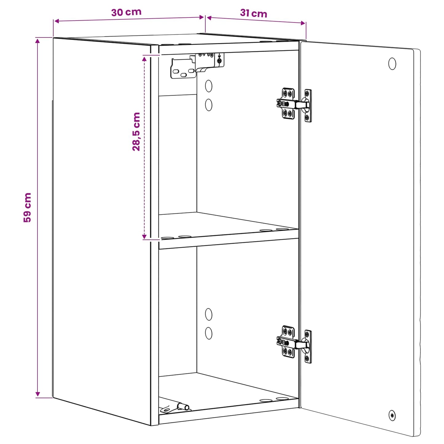 vidaXL Bathroom Wall Cabinet DELFT Old Wood 30 x 31 x 59 cm