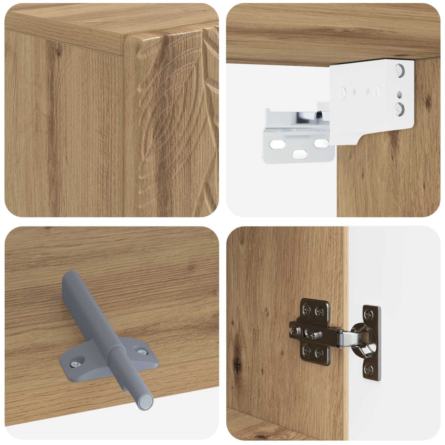 vidaXL Bathroom Wall Cabinet DELFT Artisan Oak 30 x 31 x 59 cm