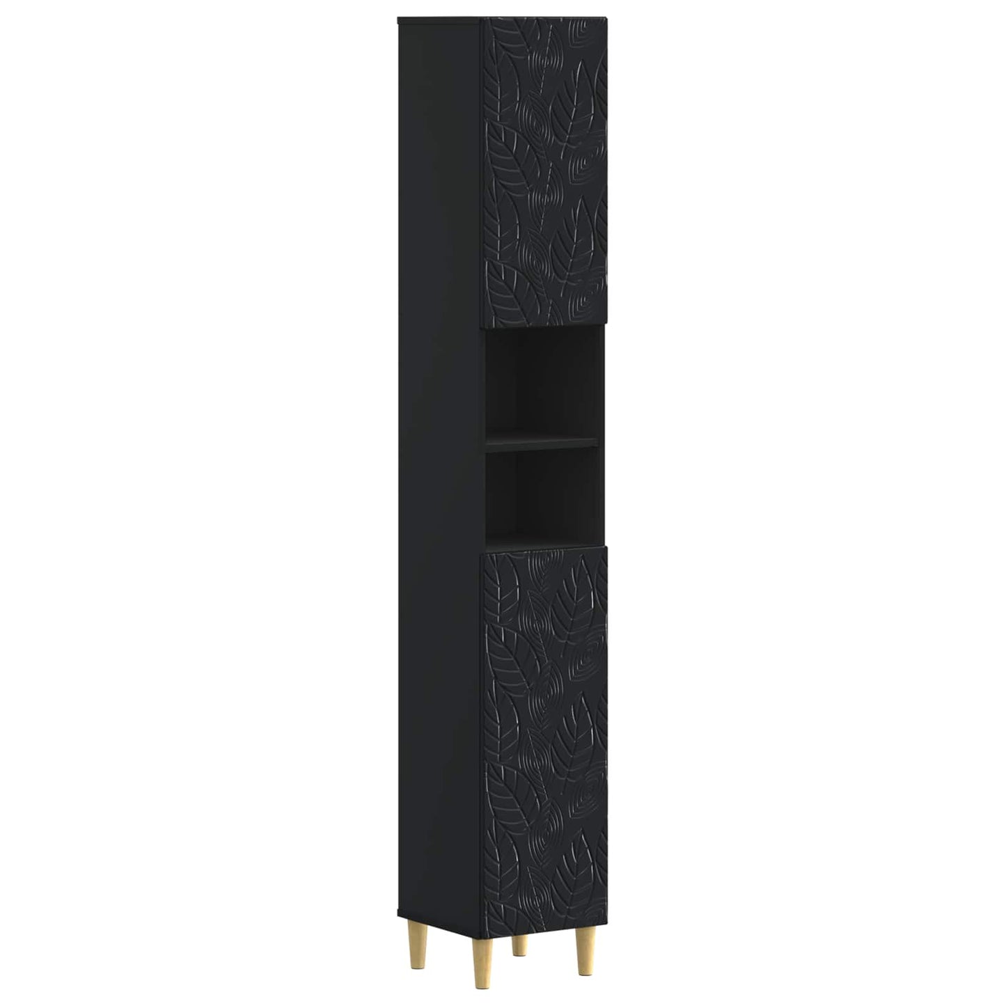 vidaXL Bathroom Cabinet with Open Shelf DELFT Black 30 x 31 x 190 cm