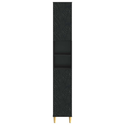 vidaXL Bathroom Cabinet with Open Shelf DELFT Black 30 x 31 x 190 cm