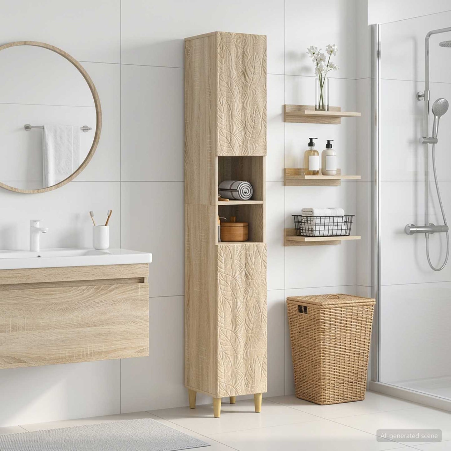 vidaXL Bathroom Cabinet with Open Shelf DELFT Sonoma Oak