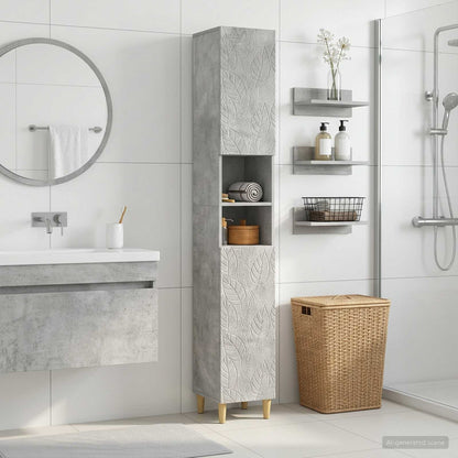 vidaXL Bathroom Cabinet with Open Shelf DELFT Concrete Grey