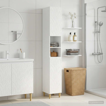 vidaXL Bathroom Cabinet with Open Shelf DELFT High Gloss White