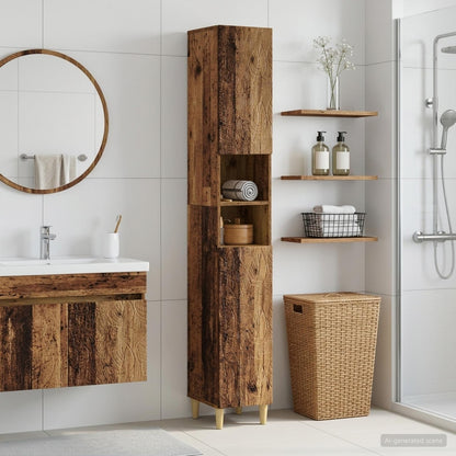 vidaXL Bathroom Cabinet with Open Shelf DELFT Old Wood