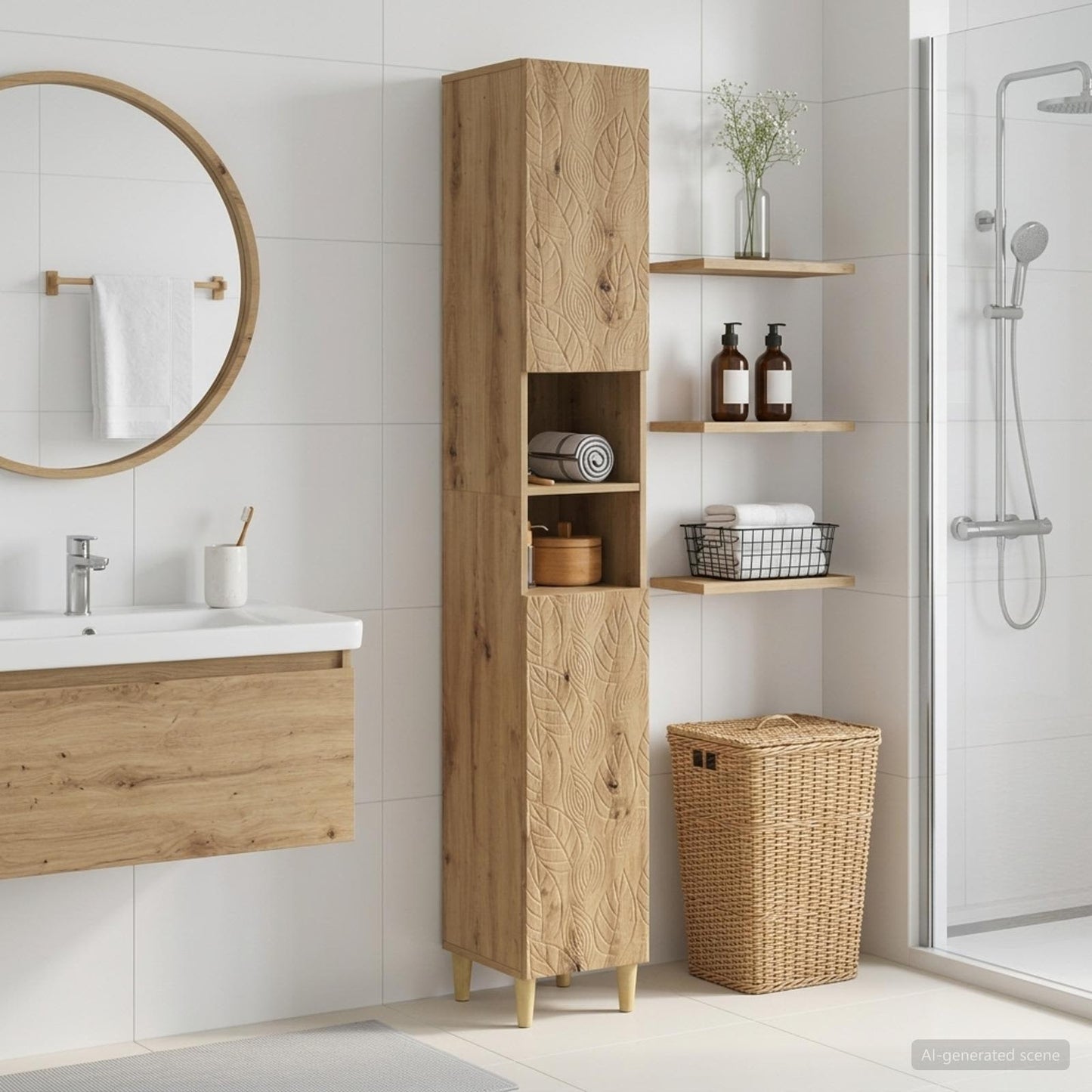 vidaXL Bathroom Cabinet with Open Shelf DELFT Artisan Oak