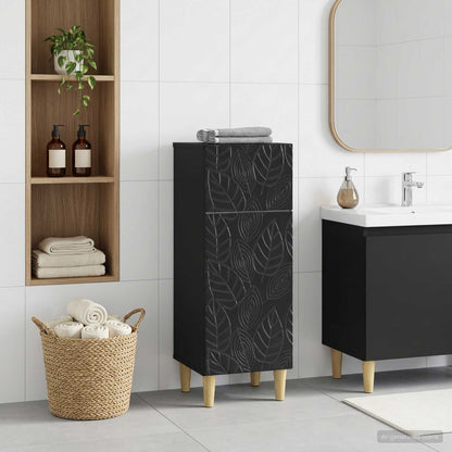 vidaXL Bathroom Storage Cainet DELFT Black 30 x 31 x 80 cm