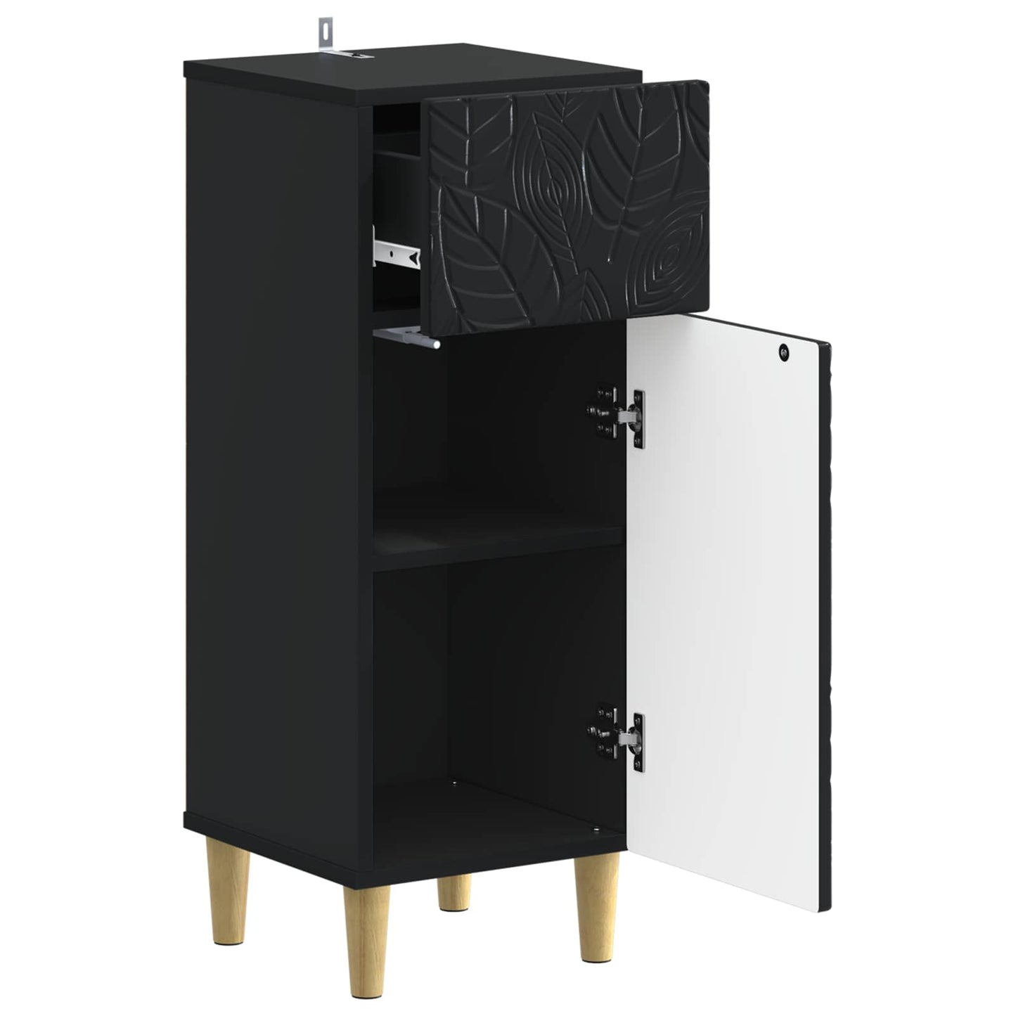 vidaXL Bathroom Storage Cainet DELFT Black 30 x 31 x 80 cm